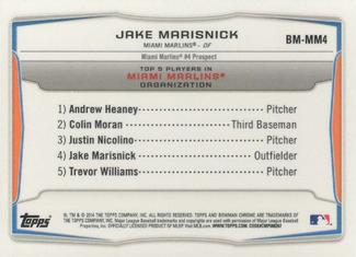 2014 Bowman - Chrome Bowman Scout Top 5 Mini Refractors #BM-MM4 Jake Marisnick Back