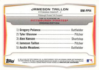 2014 Bowman - Chrome Bowman Scout Top 5 Mini Refractors #BM-PPI4 Jameson Taillon Back