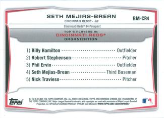 2014 Bowman - Chrome Bowman Scout Top 5 Mini Refractors #BM-CR4 Seth Mejias-Brean Back