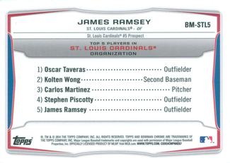 2014 Bowman - Chrome Bowman Scout Top 5 Mini Refractors #BM-STL5 James Ramsey Back