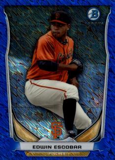 2014 Bowman - Chrome Bowman Scout Top 5 Mini Blue Refractors #BM-SFG3 Edwin Escobar Front