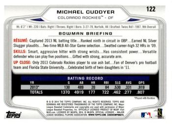 2014 Bowman - Silver Ice #122 Michael Cuddyer Back