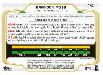 2014 Bowman - Silver Ice #142 Brandon Moss Back