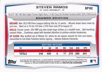 2014 Bowman - Prospects Silver Ice #BP102 Steven Ramos Back