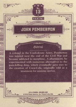 2014 Panini Golden Age #13 John Pemberton Back
