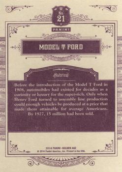 2014 Panini Golden Age #21 Model T Ford Back