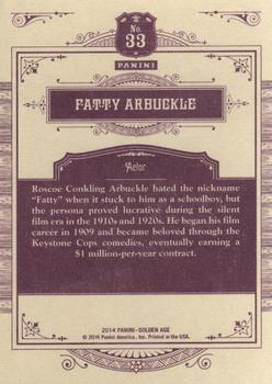 2014 Panini Golden Age #33 Fatty Arbuckle Back