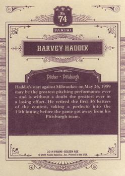 2014 Panini Golden Age #74 Harvey Haddix Back