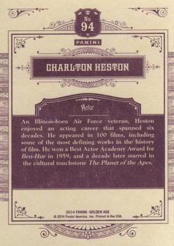 2014 Panini Golden Age #94 Charlton Heston Back