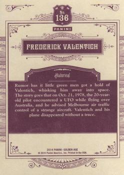 2014 Panini Golden Age #136 Frederick Valentich Back