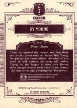 2014 Panini Golden Age #1 Cy Young Back