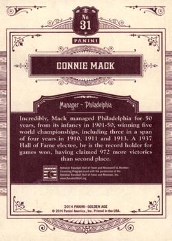 2014 Panini Golden Age #31 Connie Mack Back