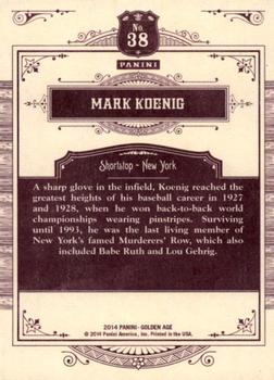 2014 Panini Golden Age #38 Mark Koenig Back