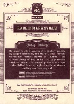 2014 Panini Golden Age #64 Rabbit Maranville Back