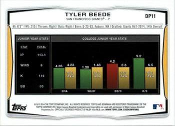 2014 Bowman Draft #DP11 Tyler Beede Back
