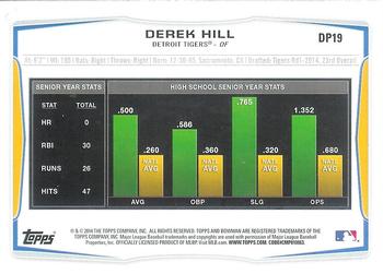 2014 Bowman Draft #DP19 Derek Hill Back
