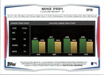 2014 Bowman Draft #DP36 Mike Papi Back