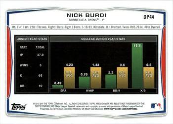 2014 Bowman Draft #DP44 Nick Burdi Back