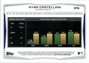 2014 Bowman Draft #DP46 Ryan Castellani Back