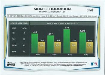 2014 Bowman Draft #DP48 Monte Harrison Back
