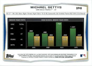 2014 Bowman Draft #DP49 Michael Gettys Back