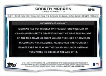 2014 Bowman Draft #DP68 Gareth Morgan Back