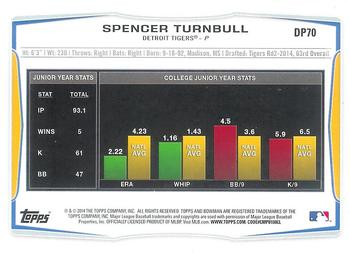 2014 Bowman Draft #DP70 Spencer Turnbull Back