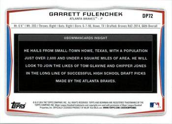 2014 Bowman Draft #DP72 Garrett Fulenchek Back