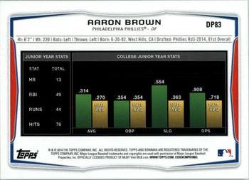 2014 Bowman Draft #DP83 Aaron Brown Back