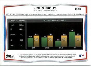 2014 Bowman Draft #DP98 John Richy Back