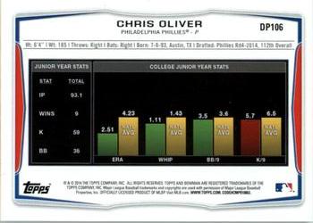 2014 Bowman Draft #DP106 Chris Oliver Back