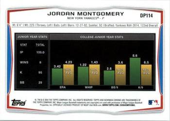 2014 Bowman Draft #DP114 Jordan Montgomery Back