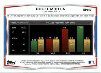 2014 Bowman Draft #DP116 Brett Martin Back