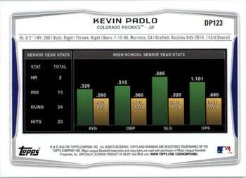 2014 Bowman Draft #DP123 Kevin Padlo Back