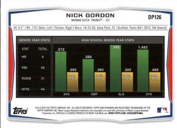 2014 Bowman Draft #DP126 Nick Gordon Back