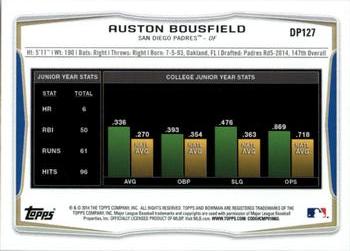 2014 Bowman Draft #DP127 Auston Bousfield Back
