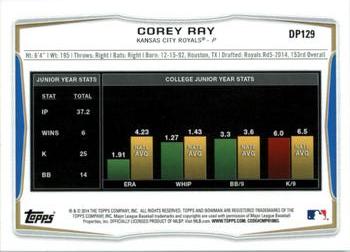 2014 Bowman Draft #DP129 Corey Ray Back