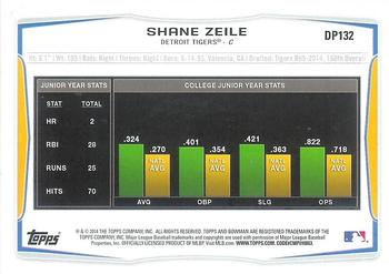 2014 Bowman Draft #DP132 Shane Zeile Back
