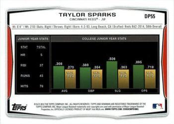 2014 Bowman Draft #DP55 Taylor Sparks Back