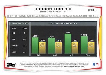 2014 Bowman Draft #DP100 Jordan Luplow Back