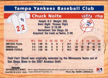 2009 Grandstand Tampa Yankees #NNO16 Chuck Nolte Back