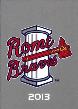 2013 Brandt Rome Braves #1 Header Card Front