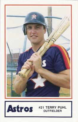 1987 Deer Park Hospital Houston Astros #15 Terry Puhl Front