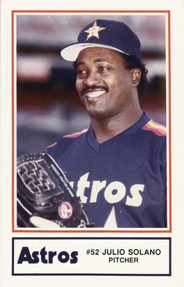 1987 Deer Park Hospital Houston Astros #18 Julio Solano Front