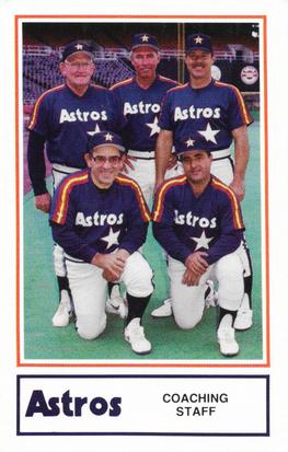 1987 Deer Park Hospital Houston Astros #26 Coaching Staff (Yogi Berra / Matt Galante / Denis Menke / Les Moss / Gene Tenace) Front