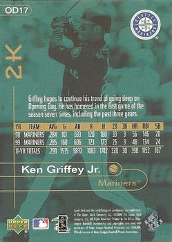 2000 Topps / Fleer / Upper Deck / Pacific Opening Day 2K #OD17 Ken Griffey Jr. Back