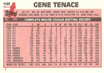 1983 Topps Traded #110T Gene Tenace Back