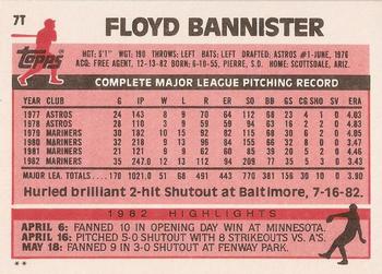 1983 Topps Traded #7T Floyd Bannister Back