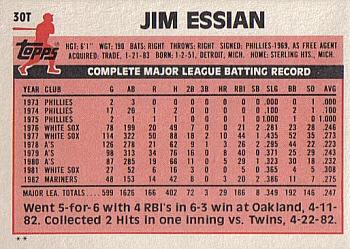 1983 Topps Traded #30T Jim Essian Back