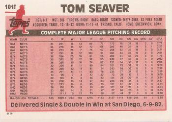 1983 Topps Traded #101T Tom Seaver Back
